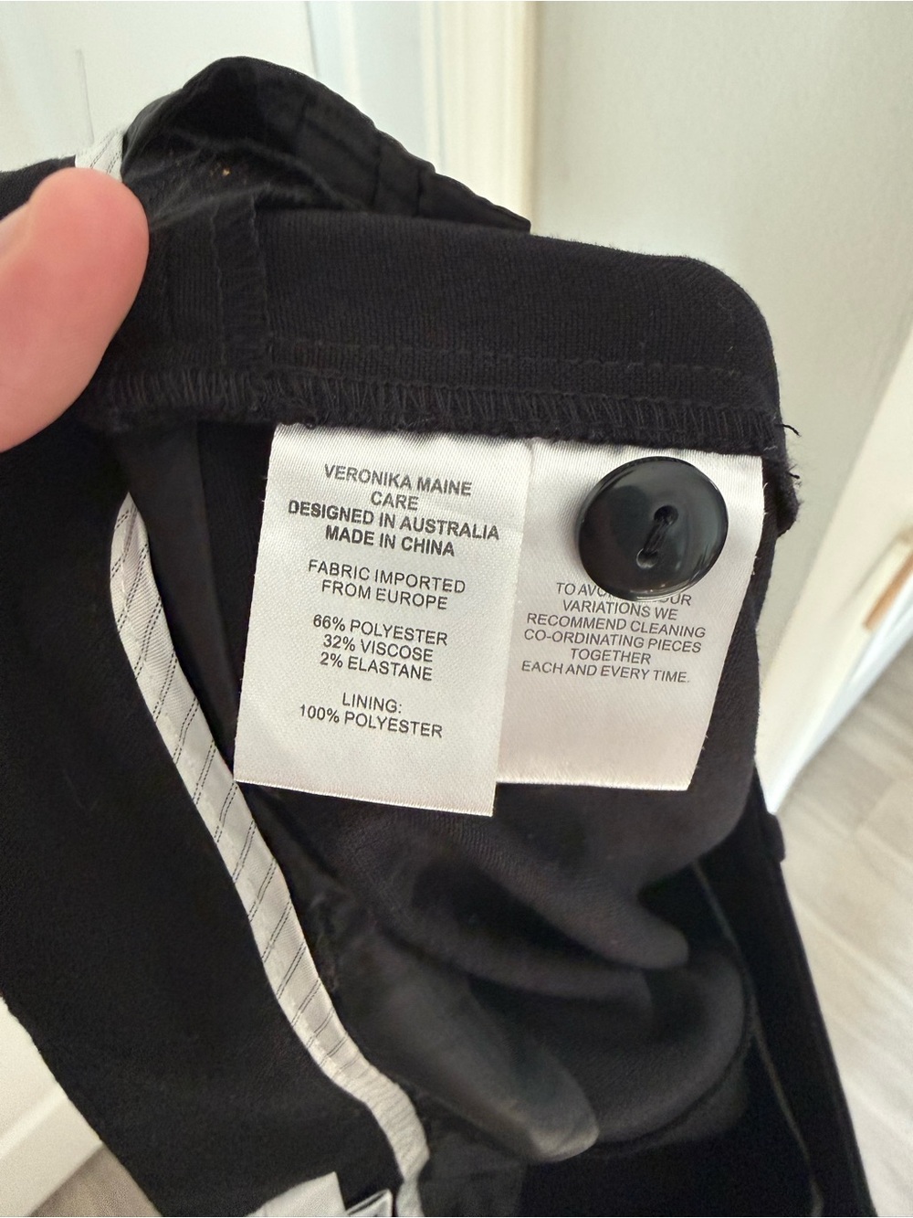 Veronika Maine Women’s Black Tailored Straight Leg Trousers Pants Size 8 - Picture 6 of 6